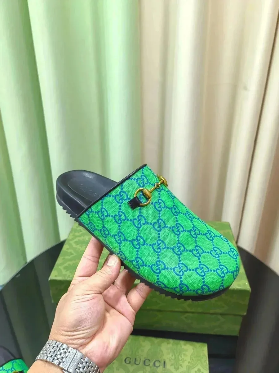 Gucci Gucci 1955 Horsebit Green/Blue Monogram Slip-On Loafer Green
