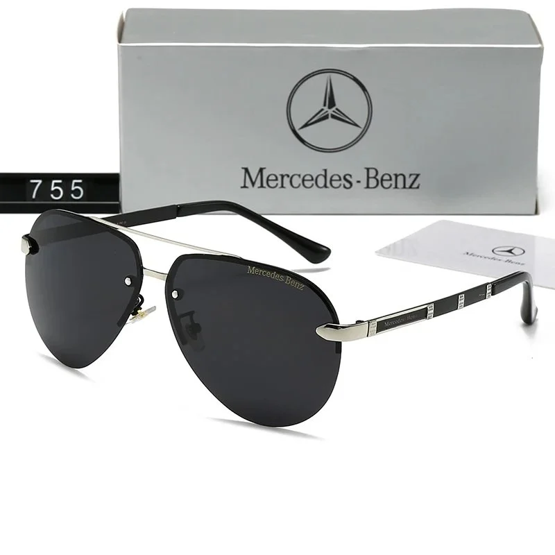 Mercedes-Benz Mercedes-Benz 755-D Aviator Sunglasses Black - 1