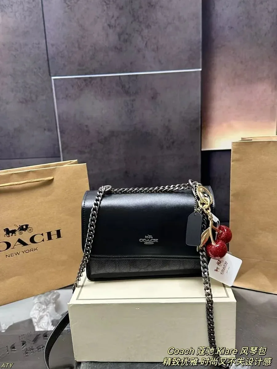 Coach Coach Klare Black Leather Shoulder Bag Black - 1