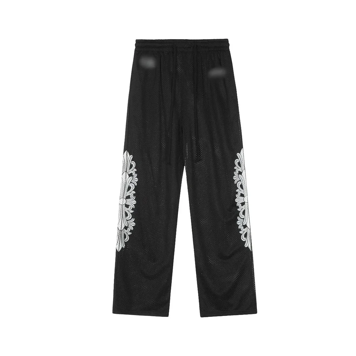 Other Black Floral Mesh Track Pants 17 Bottoms Black - 1