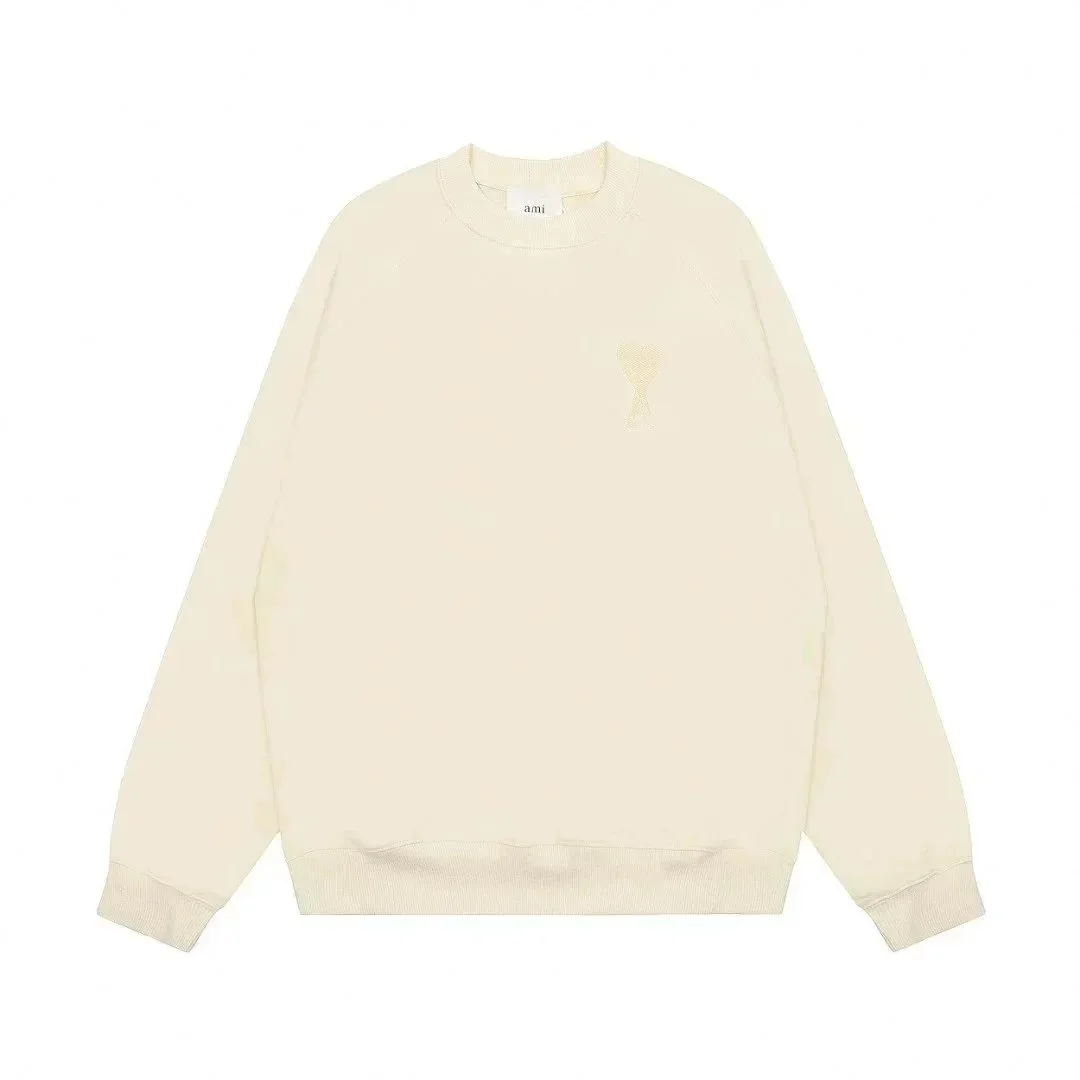 Ami Paris AMI Ami de Coeur Cream Crewneck Sweatshirt Cream - 1