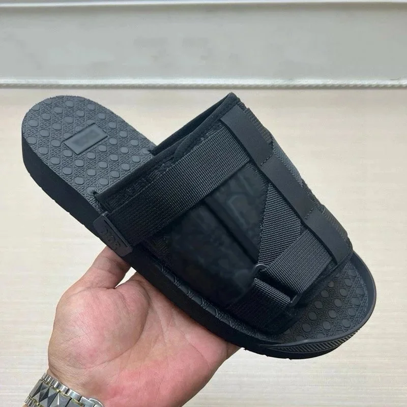 Dior Dior Dior Oblique Triple Black Slide Sandal Black