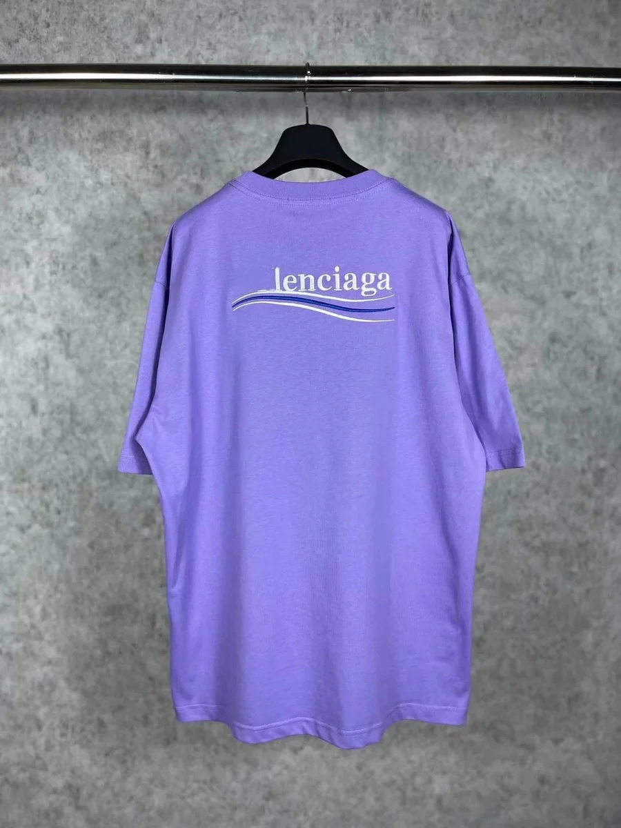 Balenciaga Balenciaga Lenciaga Purple Oversized T-Shirt Purple - 1