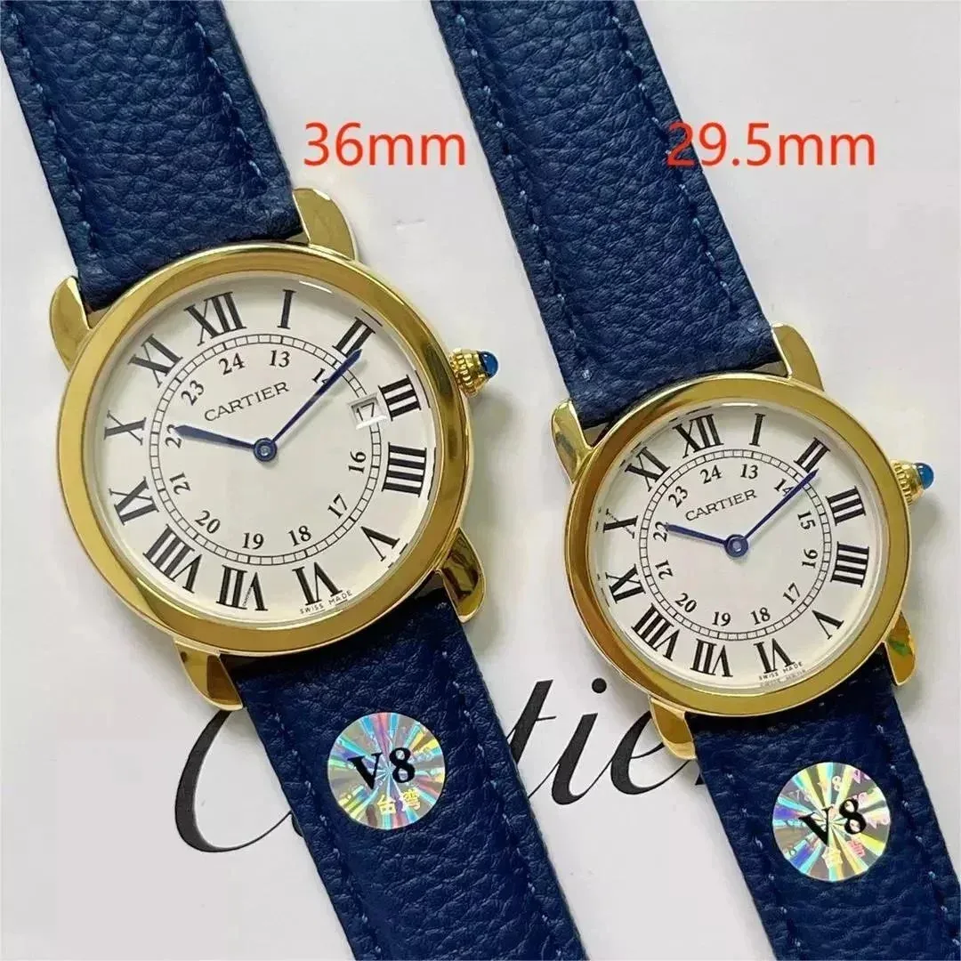 Cartier Cartier Ronde de Cartier 33mm Blue Leather Watch Blue