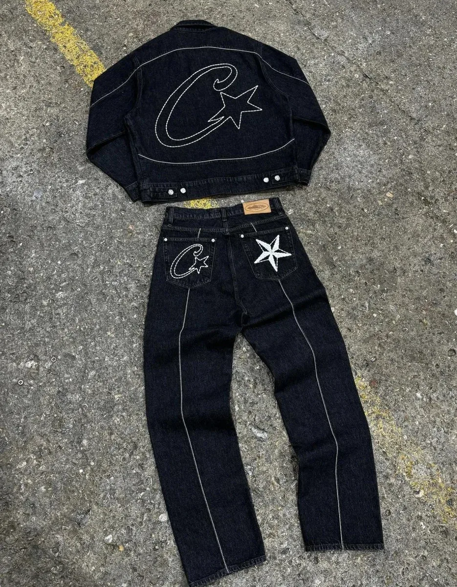 Other Custom Denim Set with Embroidered Stars & C Logo Navy - 1