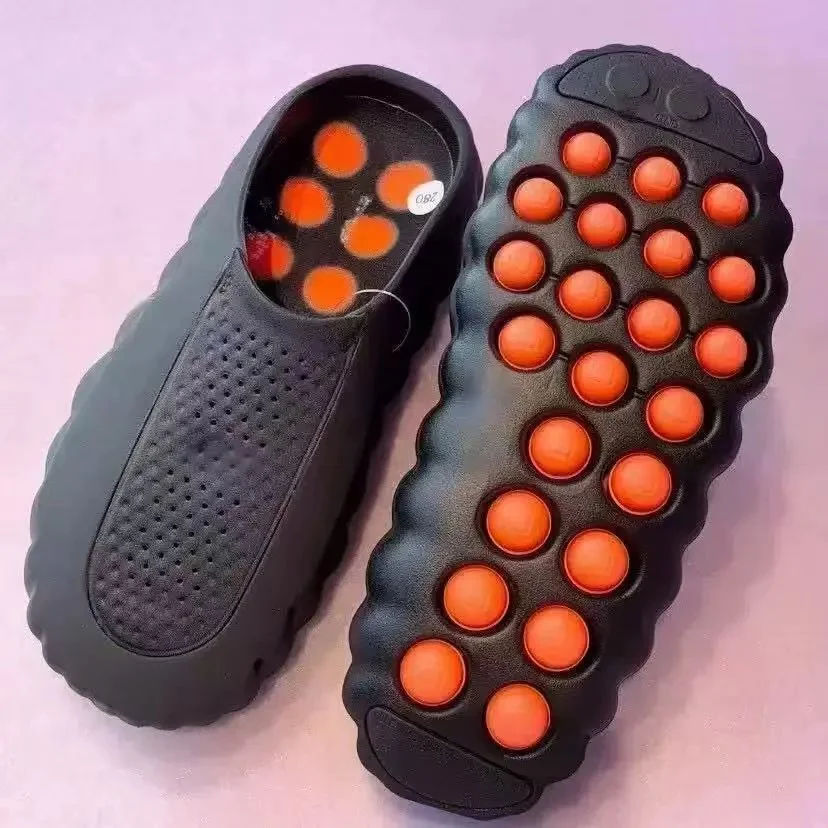 Other Magnetic Bubble Slippers Black Orange Sandals Black - 1