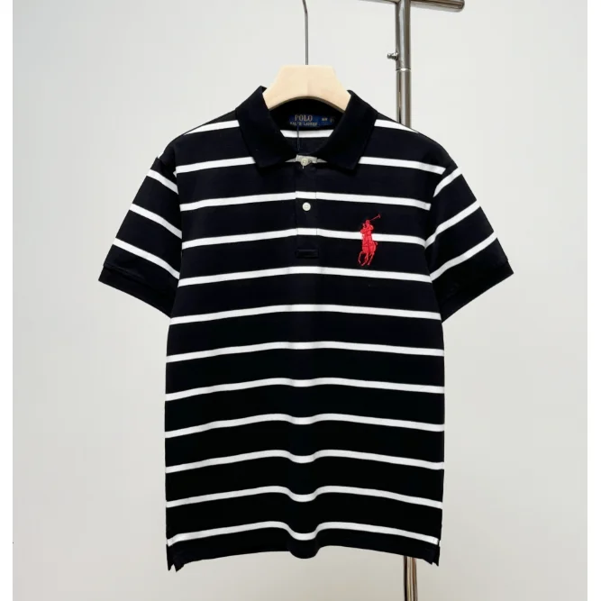 Polo Ralph Lauren Polo Ralph Lauren Big Pony Striped Polo Shirt Black/White Black - 1