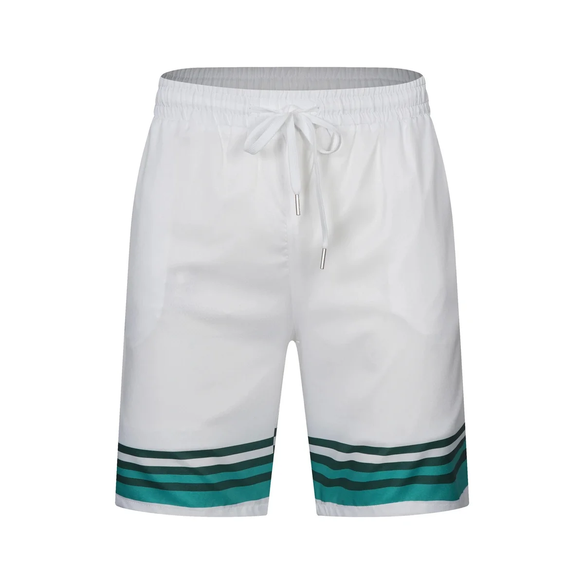 Adidas Adidas White/Teal Striped Shorts White