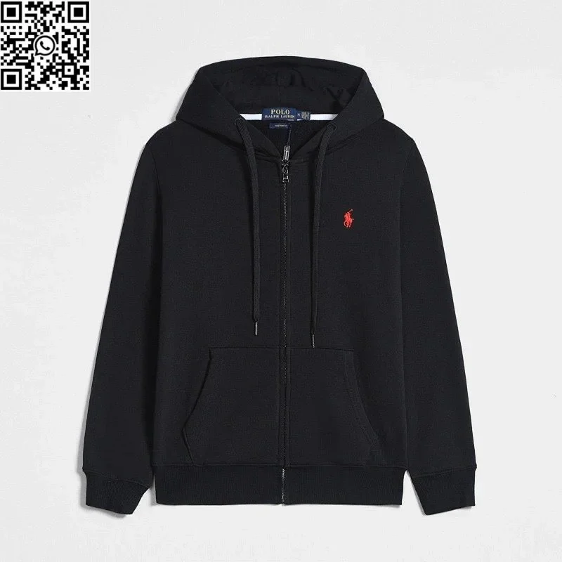 Polo Ralph Lauren Polo Ralph Lauren Classic Logo Black Zip with Red Logo Hoodie Black - 1