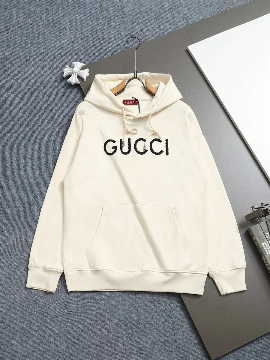 Gucci Gucci Logo Hoodie Cream Style Five Cream