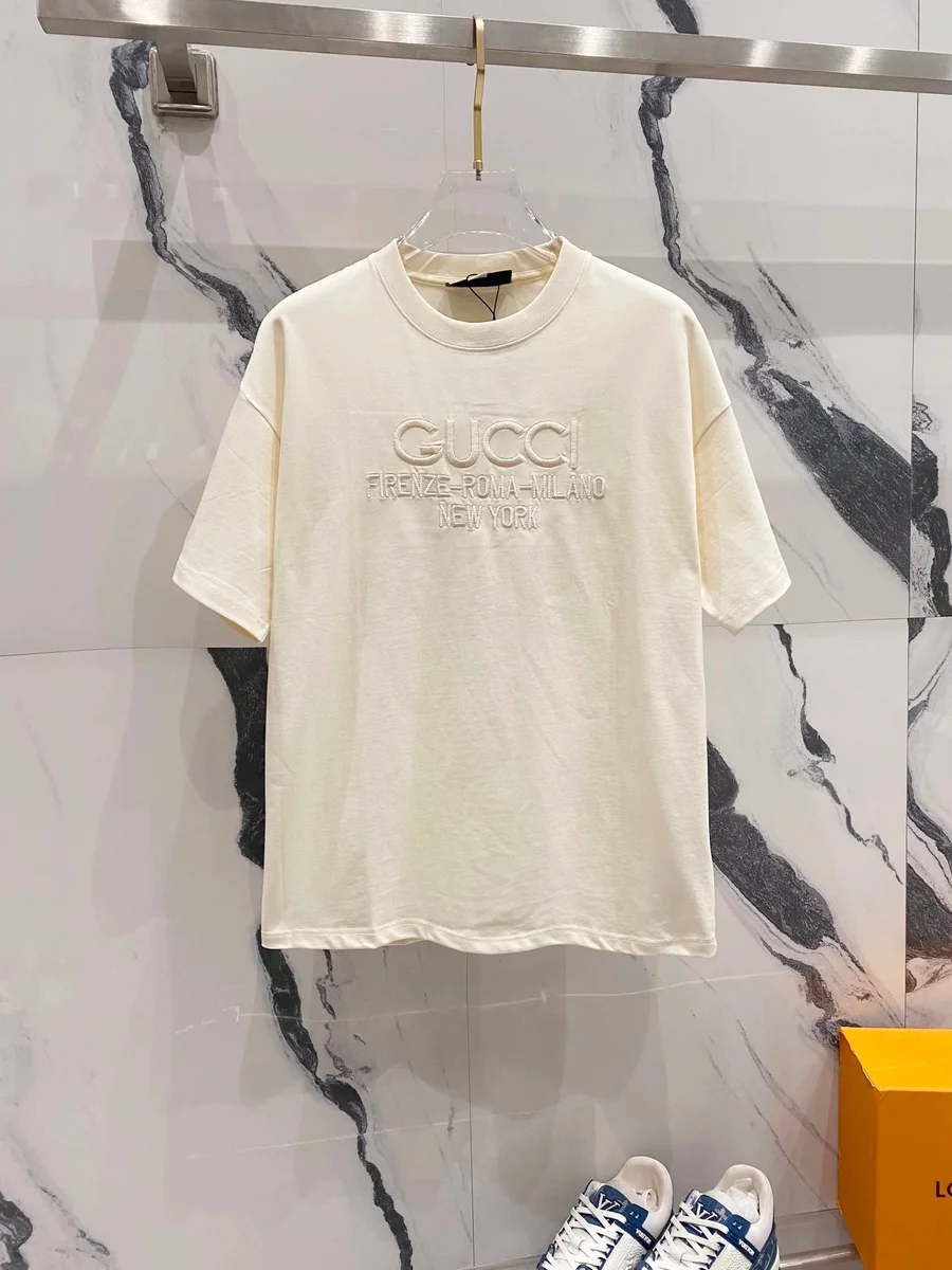 Gucci Gucci Cream Cities Embroidered T-Shirt Cream