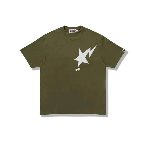 A Bathing Ape BAPE Star Graphic T-Shirt Olive Green Green - 1