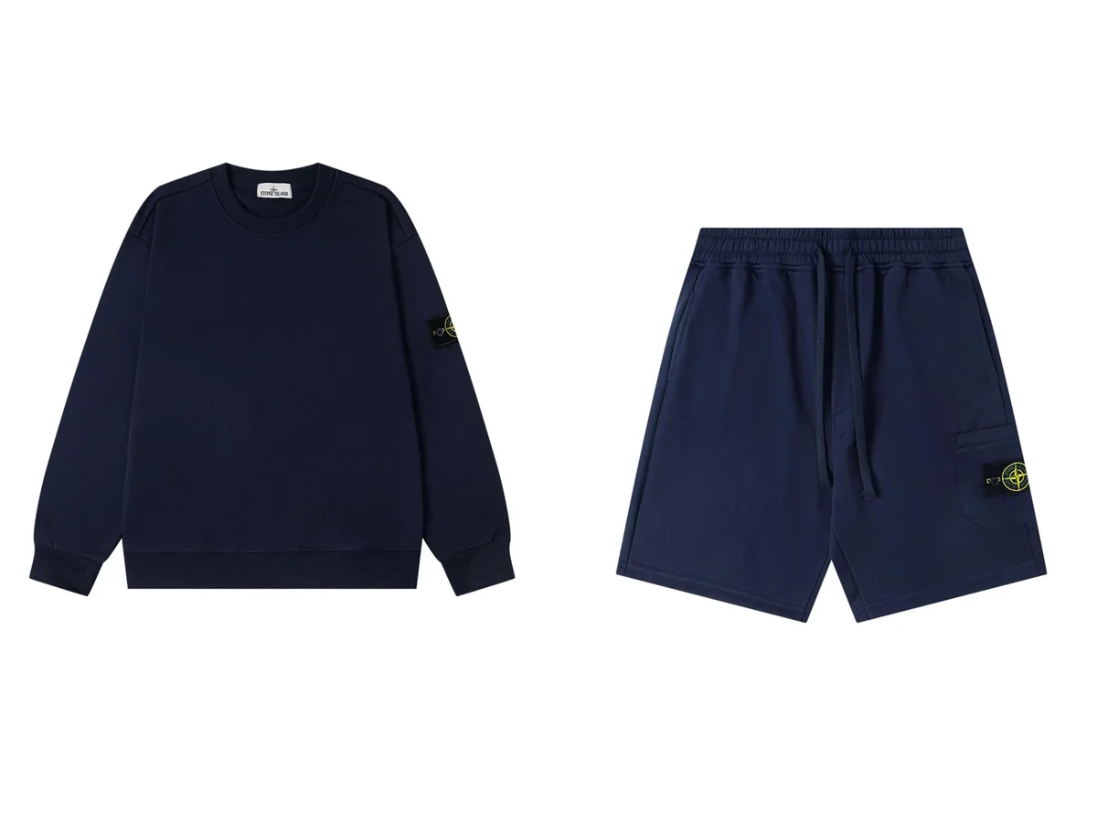 Stone Island Stone Island 68-15 Navy Sweatshirt & Shorts Set Navy