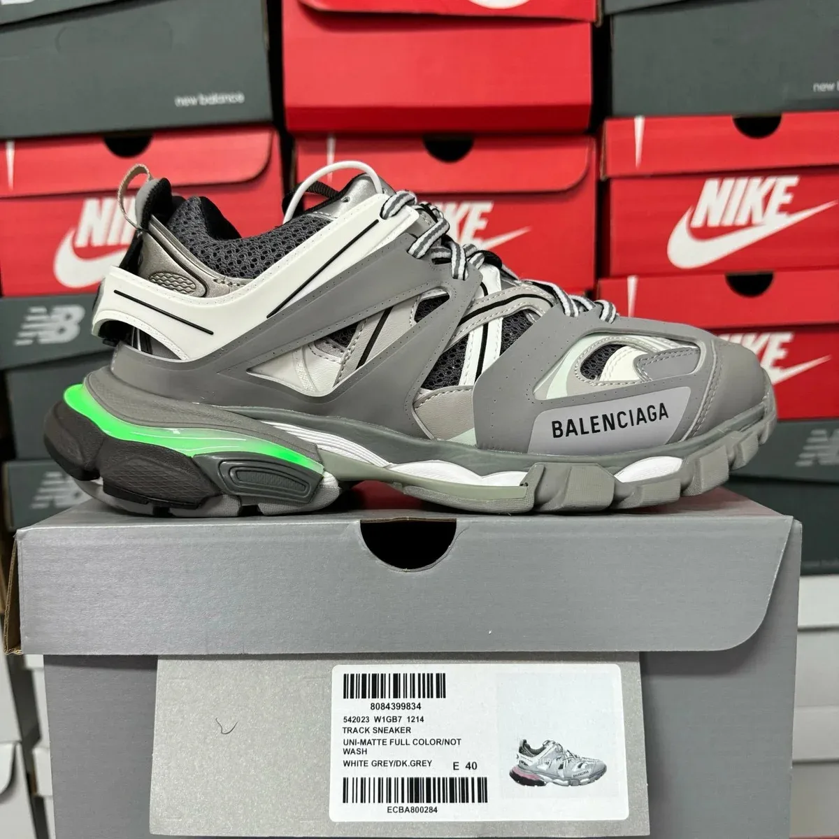 Balenciaga Balenciaga Track Uni-Matte White Grey/Dk Grey Sneakers Grey - 1