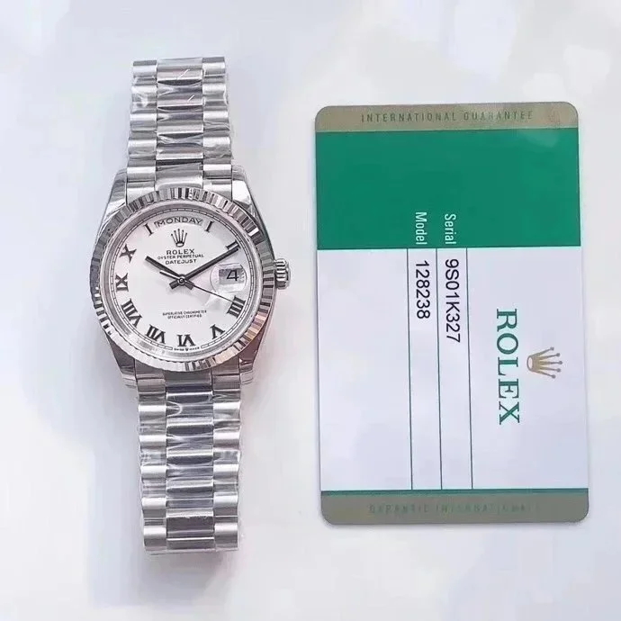 Rolex Rolex Day-Date 128238 White Dial Men's Watch Silver