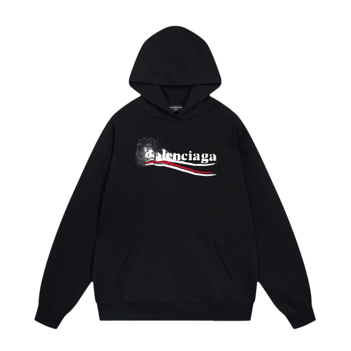 Balenciaga Balenciaga Distressed Logo Black Hoodie Black