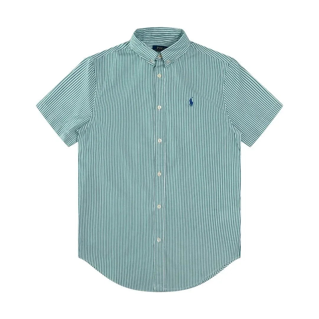 Polo Ralph Lauren Polo Ralph Lauren Classic Logo Green Striped Short Sleeve Shirt Green - 1