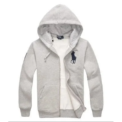 Polo Ralph Lauren Polo Ralph Lauren Big Pony Grey Hoodie with Navy Logo Grey - 1
