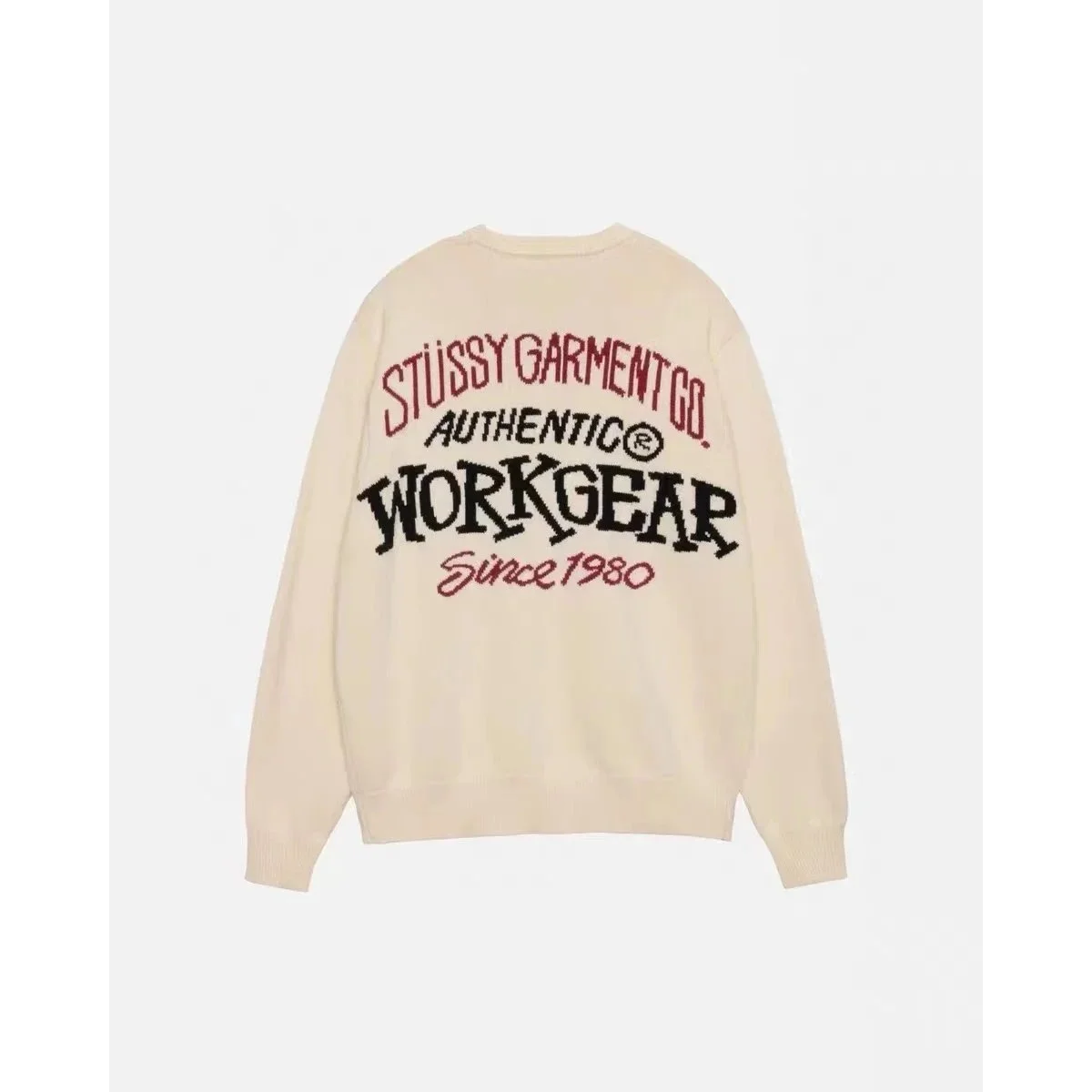 Stussy Stüssy Workgear Cream Crewneck Sweater Cream - 1