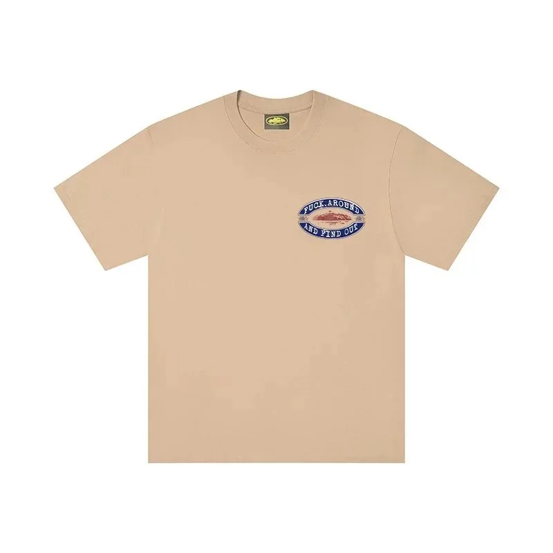 Other Unisex Beige 'Puck Around and Find Our' T-Shirt Beige - 1