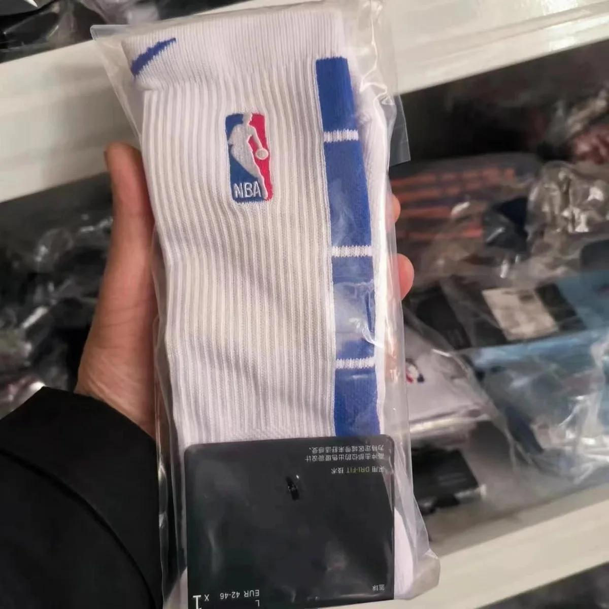 Nike Nike NBA White/Blue Crew Socks White