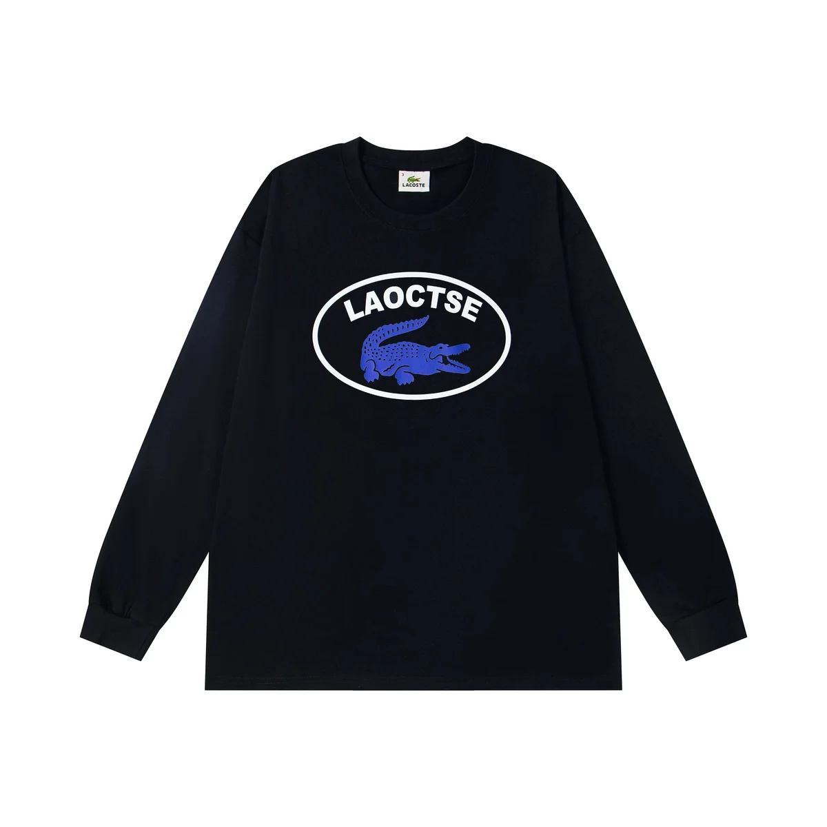 Lacoste Lacoste Oval Logo Long Sleeve T-Shirt Black/Blue Black - 1