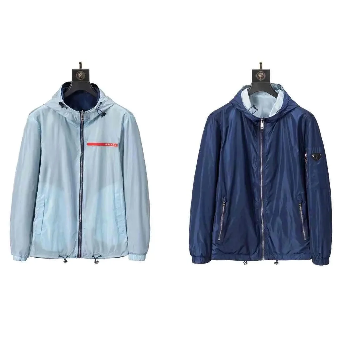 Prada Prada Re-Nylon Hooded Windbreaker Navy Navy