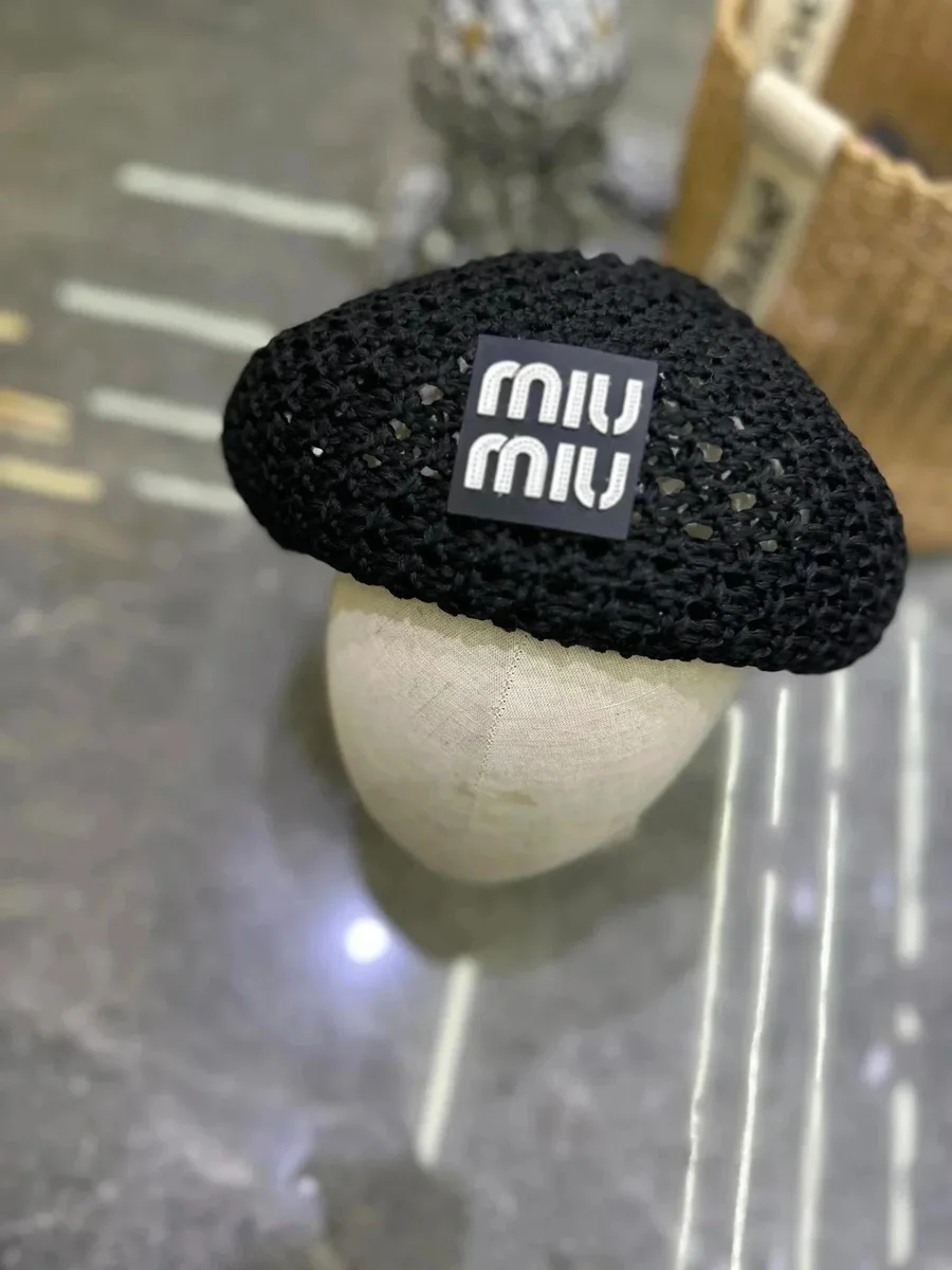 Miu Miu Miu Miu Black Knitted Beret Black