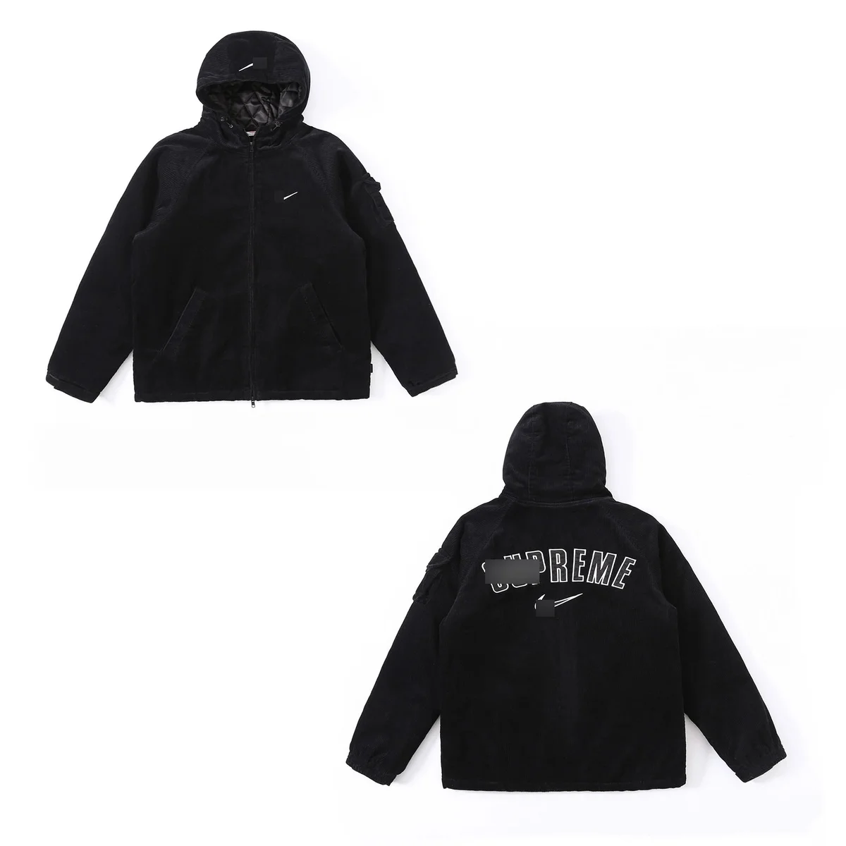 Nike Nike x Supreme Corduroy Hoodie Black Black