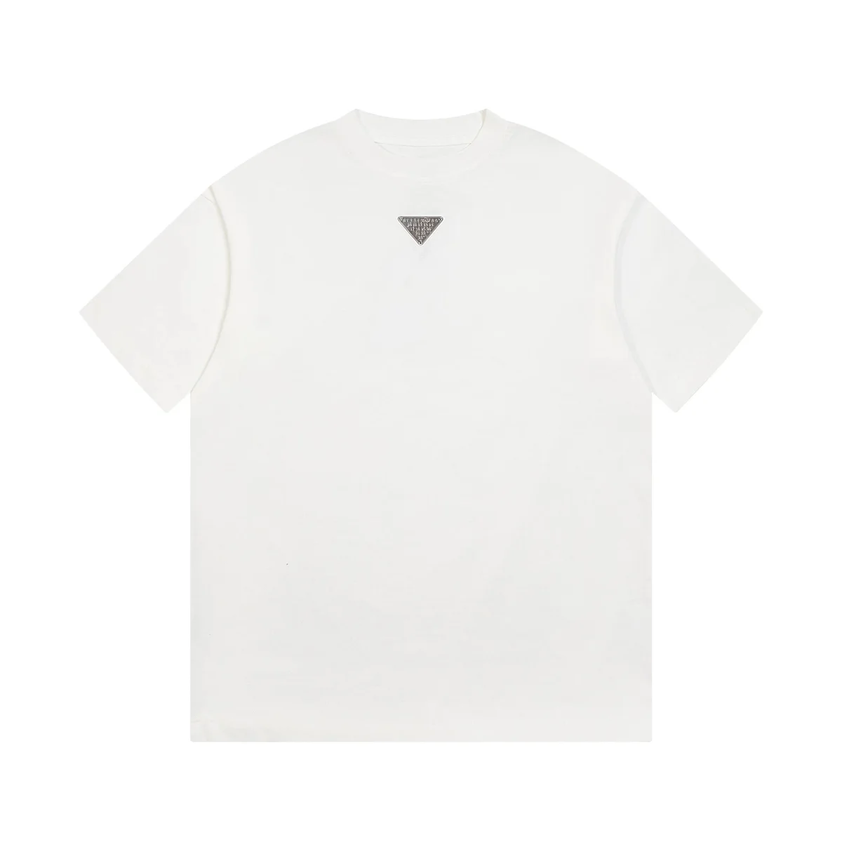 Prada Prada White Triangle Logo T-Shirt White
