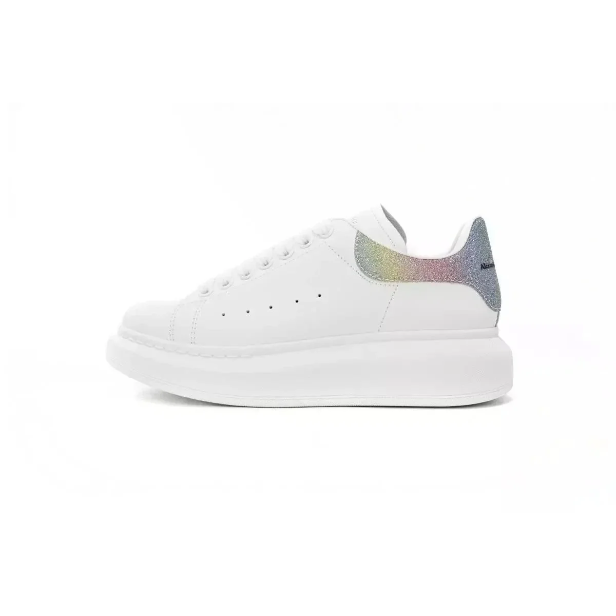 Alexander McQueen Alexander McQueen Oversized Glitter Rainbow Sneakers White