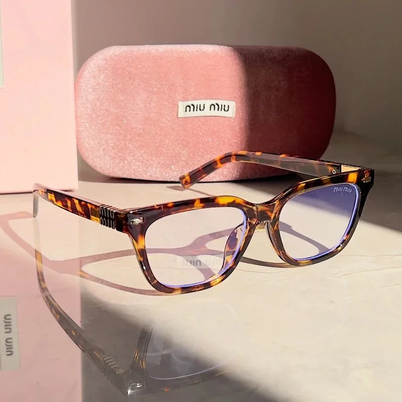 Miu Miu Miu Miu Tortoiseshell Blue Lens Eyewear Brown - 1