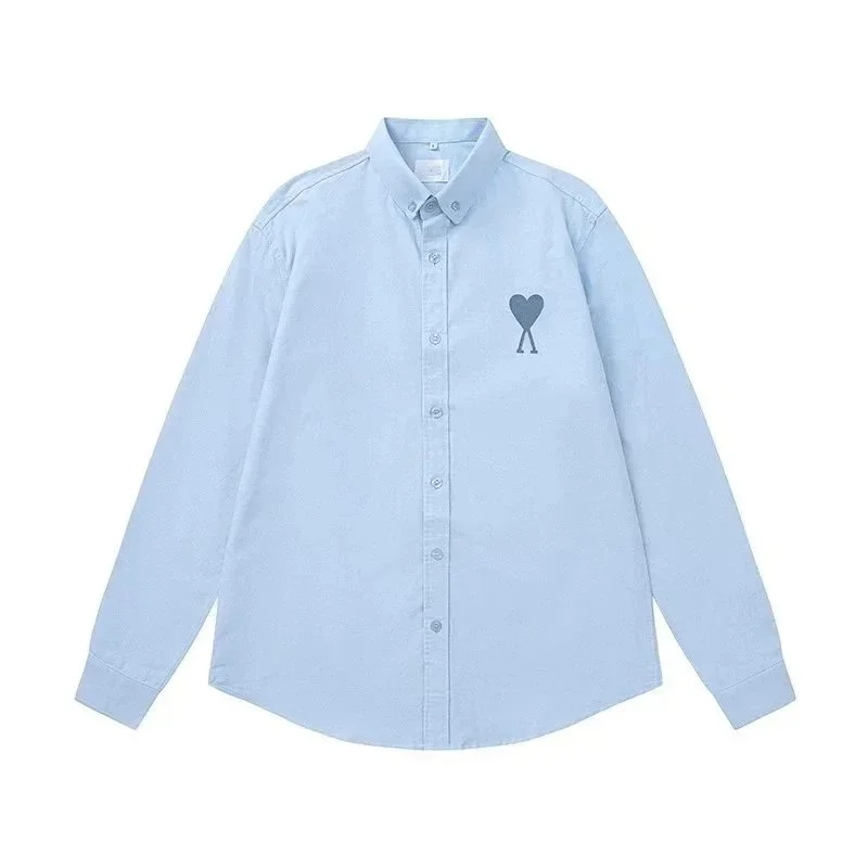 Ami Paris Ami Paris Baby Blue Button-Up Shirt Blue - 1
