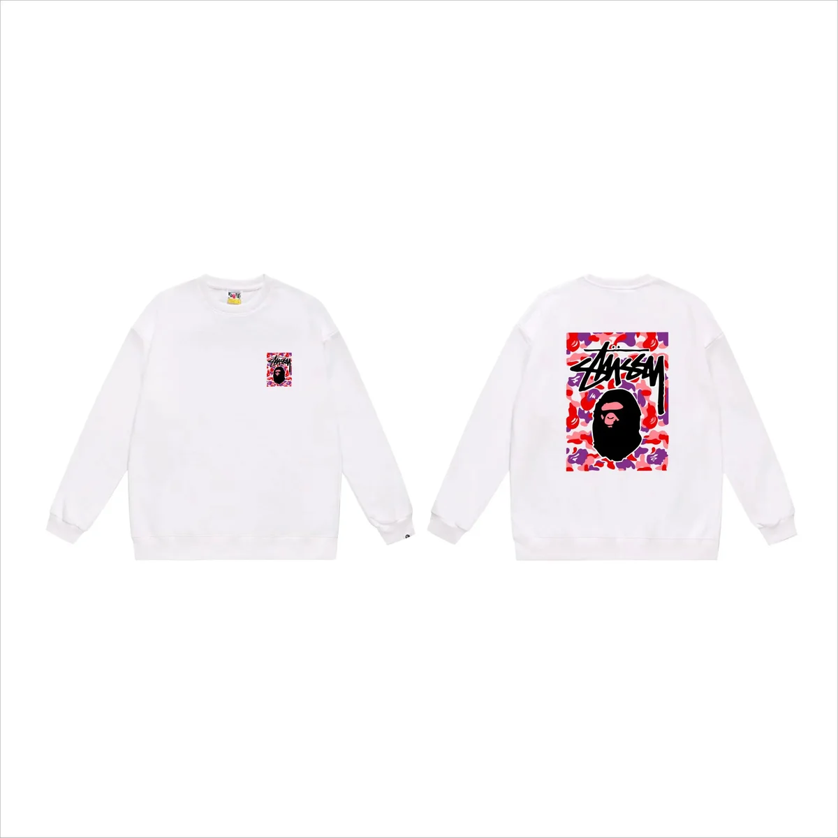 A Bathing Ape A Bathing Ape BAPE STA White Camo Crewneck Sweatshirt White - 1