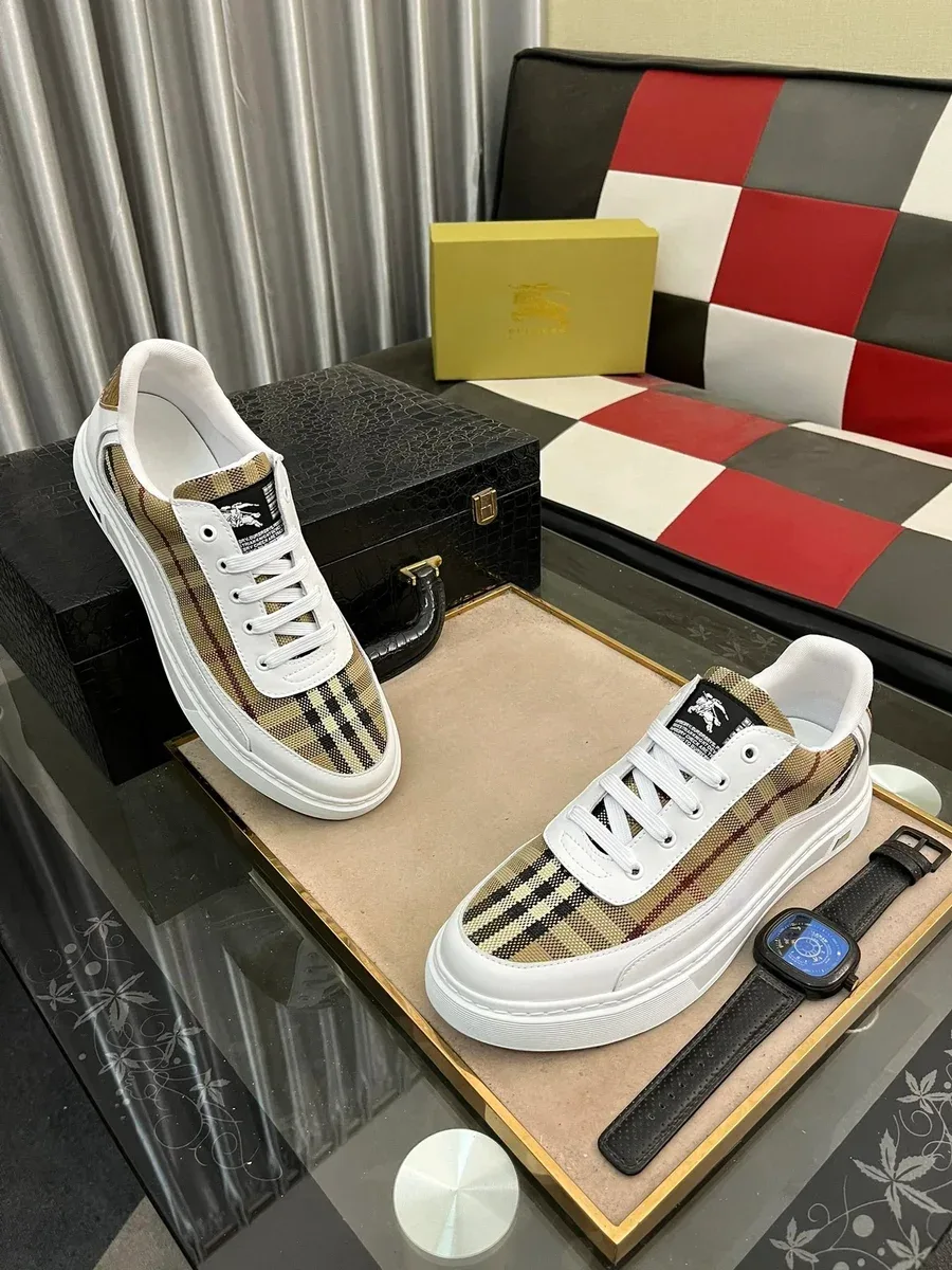 Burberry Burberry Classic Check Sneakers White/Beige Beige - 1