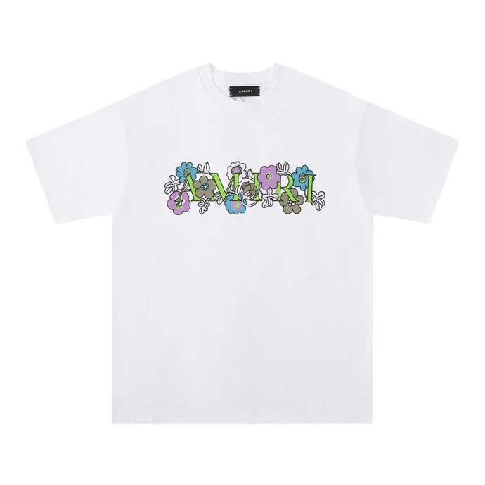 Amiri Amiri Floral Logo White T-Shirt White - 1