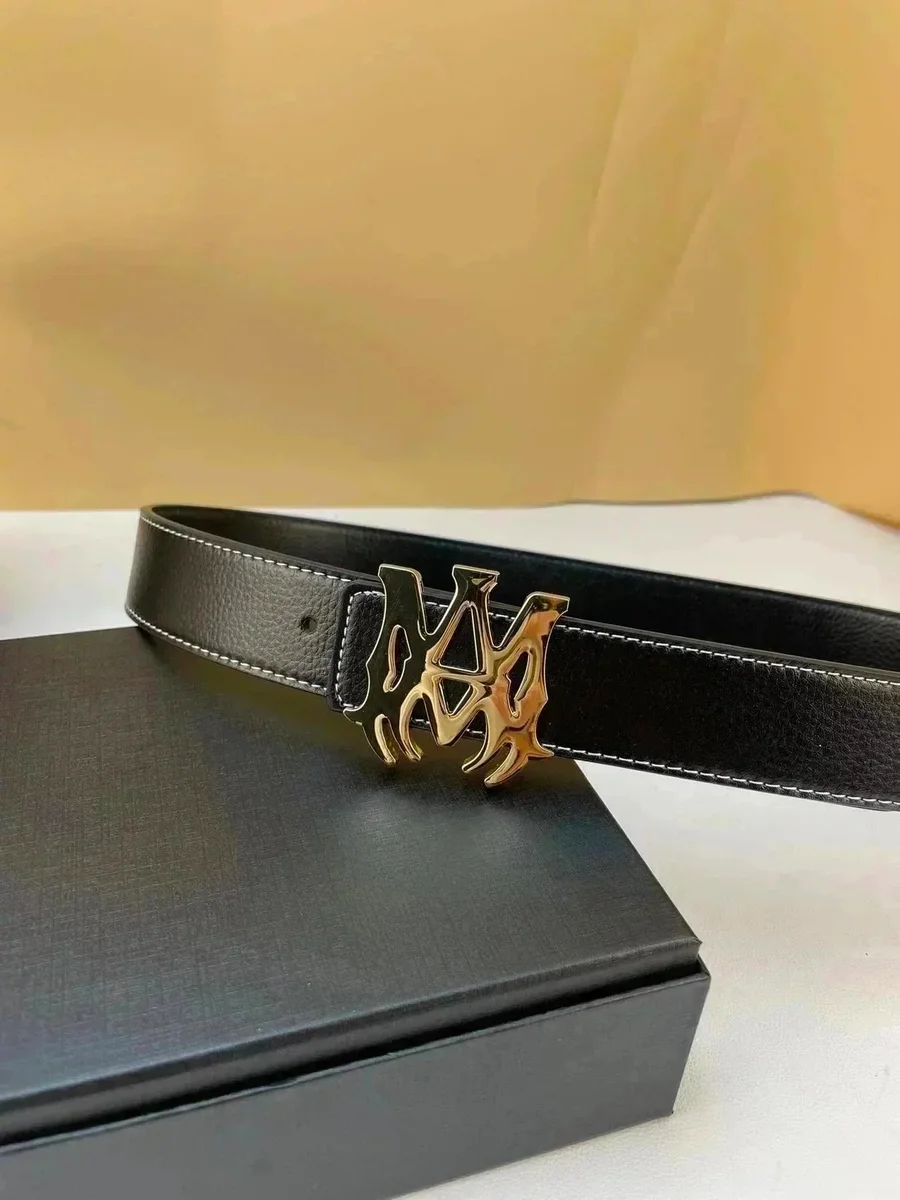 Alexander McQueen Alexander McQueen MM Logo Belt Black Black - 1