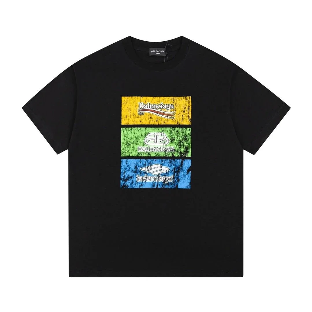 Balenciaga Balenciaga Triple Logo Black T-Shirt Black - 1