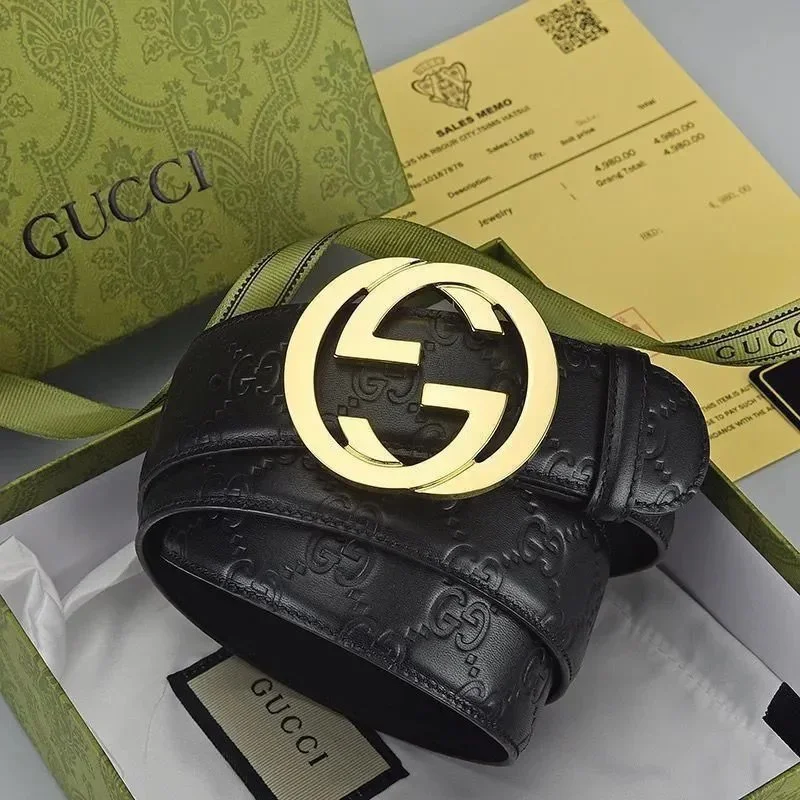 Gucci Gucci Interlocking G Black/Gold Belt Black