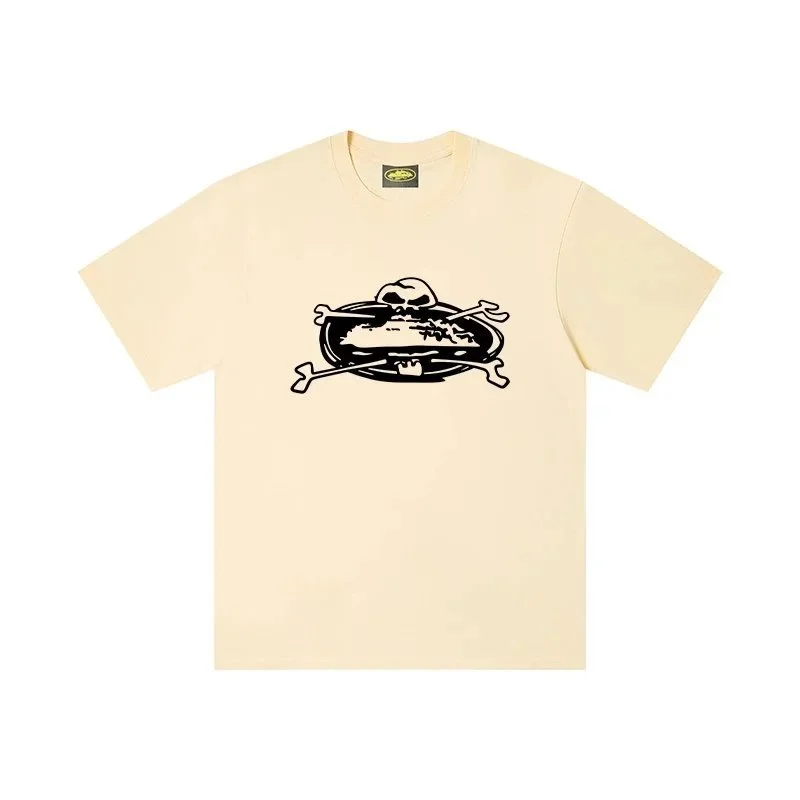 Other Unisex Beige Skull & Bones T-Shirt Beige - 1