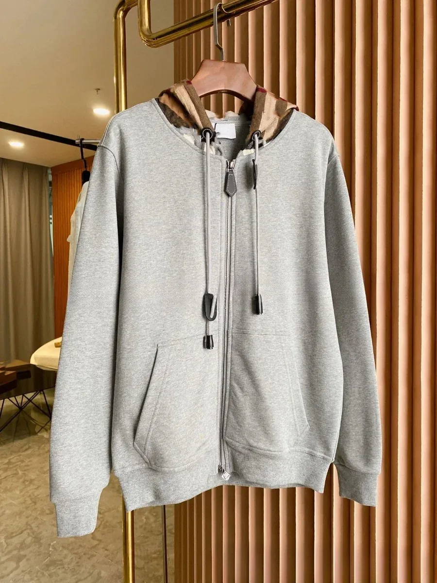Burberry Burberry Classic Check Light Grey Hoodie Grey