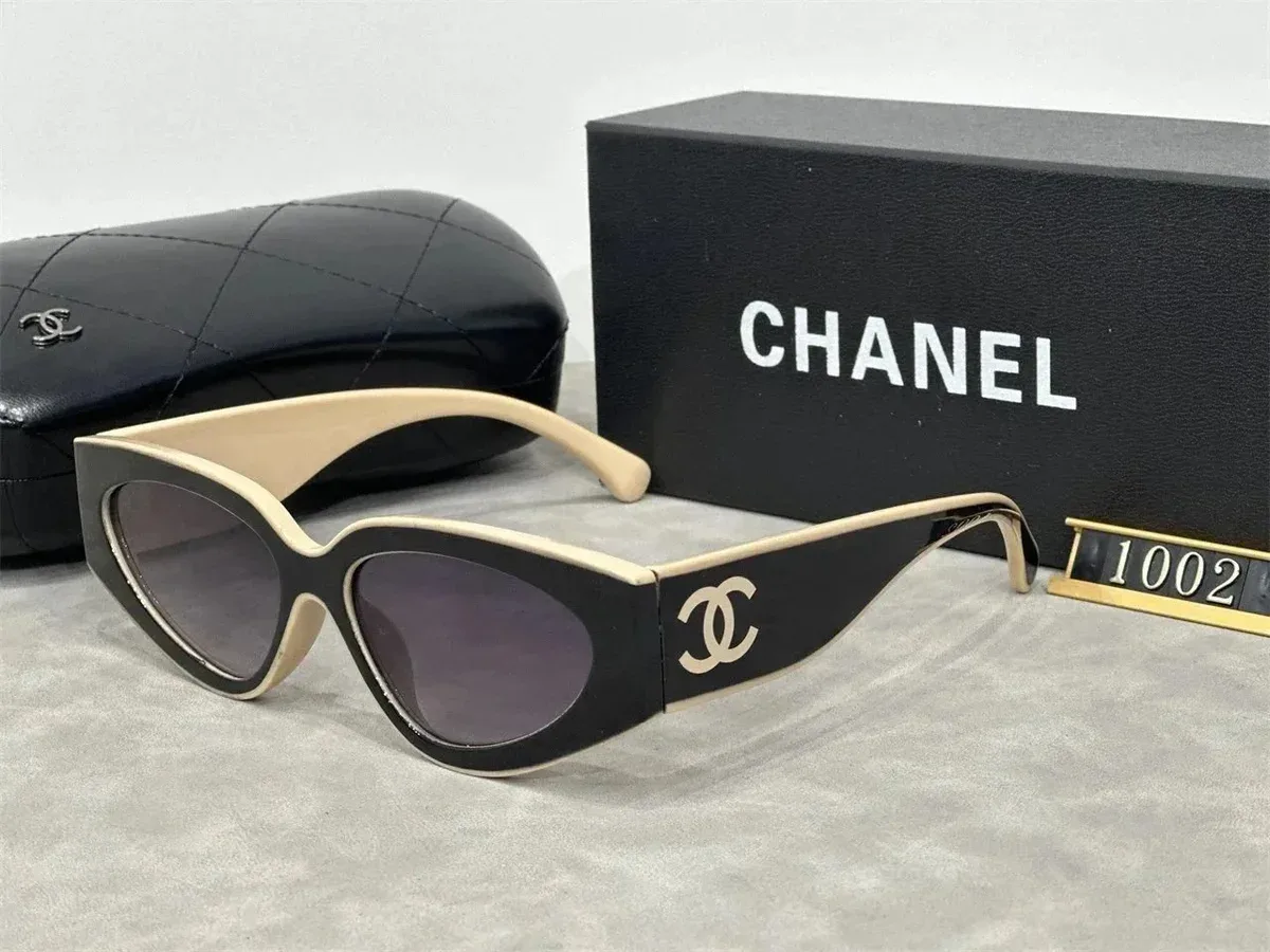 Chanel Chanel 18 Cat Eye Black/Beige Sunglasses Black