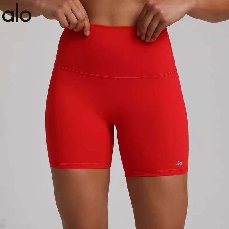 Alo Yoga Alo Bike Shorts Christmas Red Bottoms Red - 1