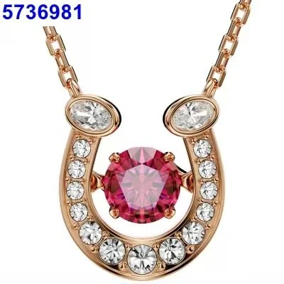 Swarovski Swarovski Tennis Pink Horseshoe Necklace Pink - 1