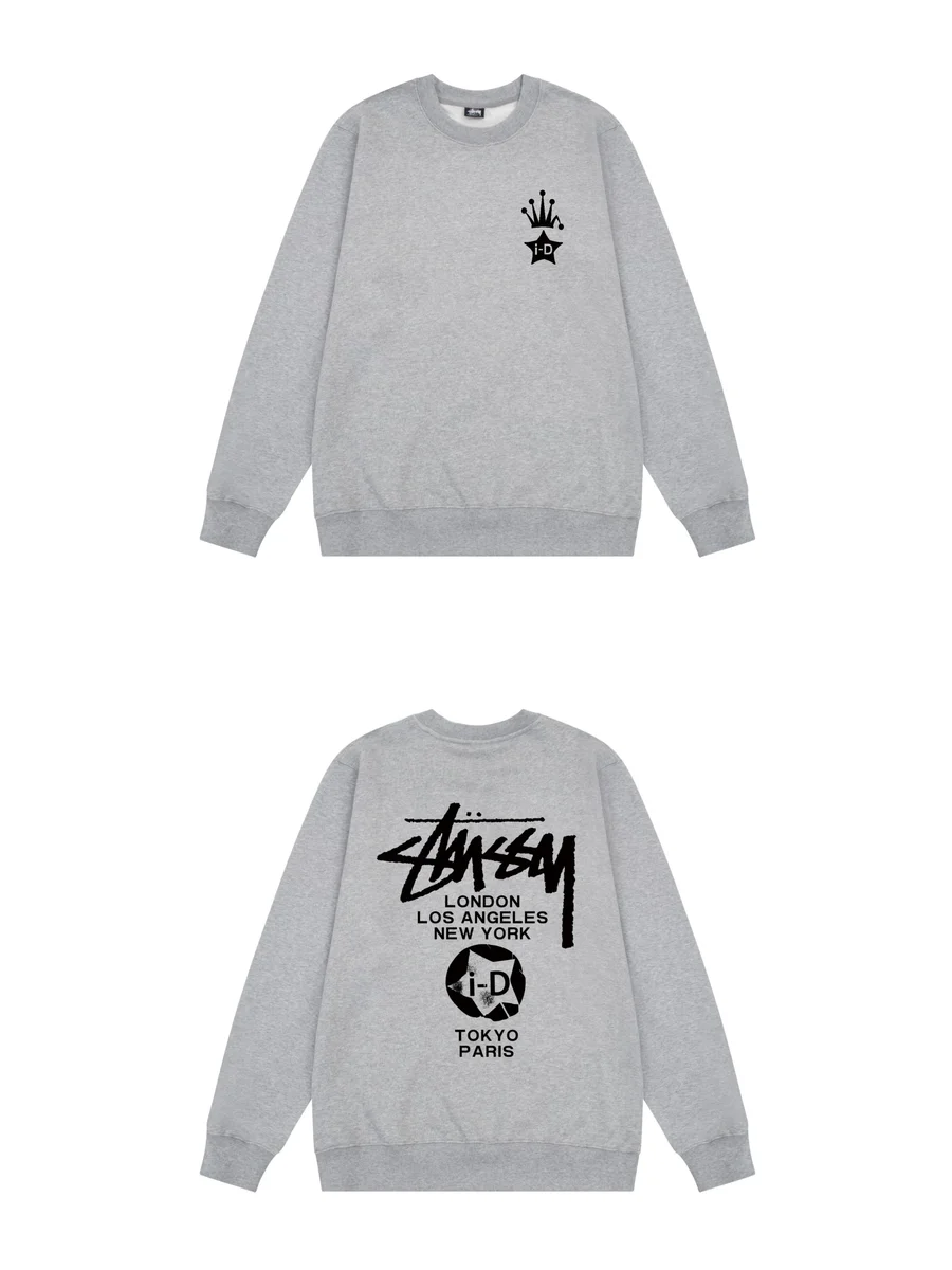 Stussy Stussy Stüssy Crown Logo Crewneck Sweatshirt Grey Grey - 1