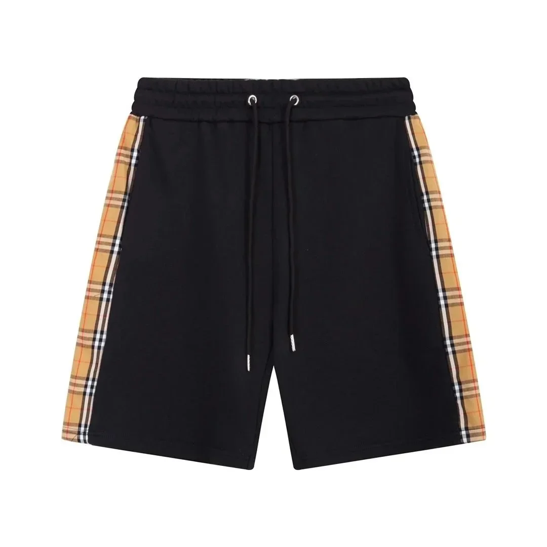 Burberry Burberry Black & Checkered Side Panel Shorts Black - 1