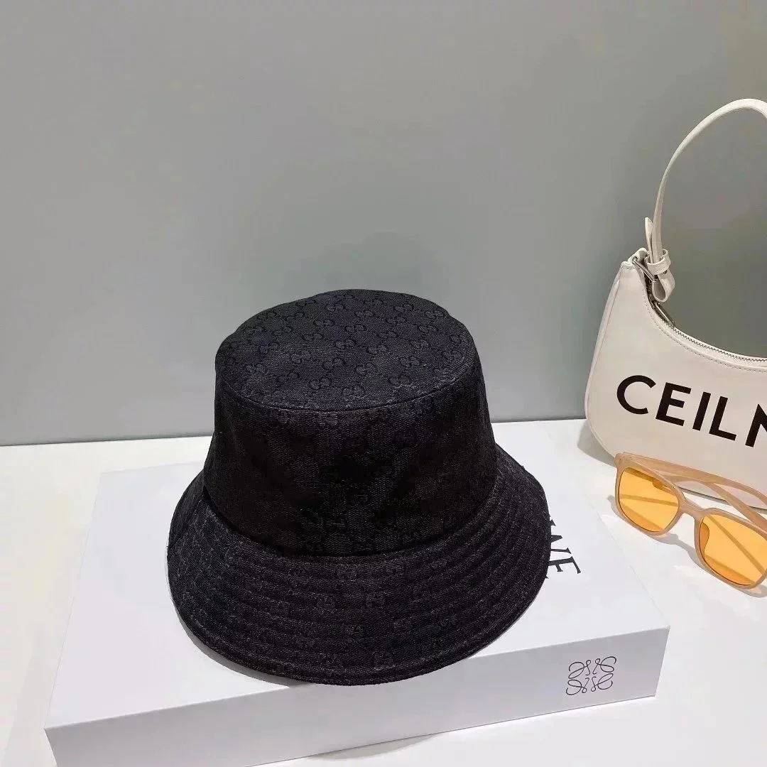 Gucci Gucci GG Monogram Bucket Hat Black Headwear Black - 1