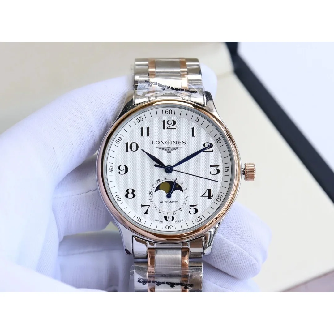Longines Longines Master Collection White Dial Rose Gold Case Watch Silver - 1