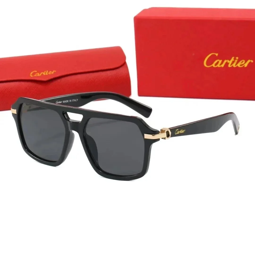 Cartier Cartier Soleil Blanc Black Gold-Tone Sunglasses Black - 1