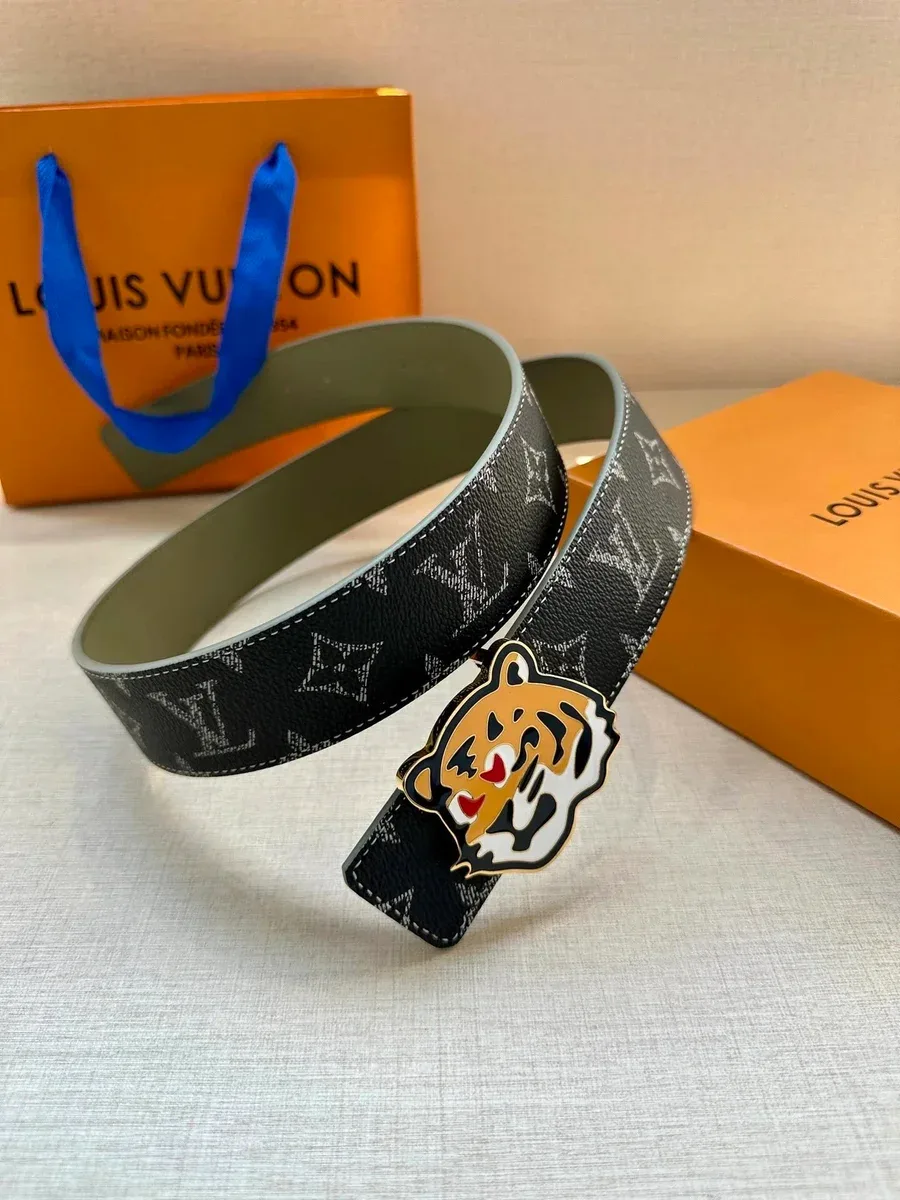 Louis Vuitton Louis Vuitton Monogram Tiger Buckle Belt Black Black